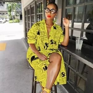 News paper print dresses